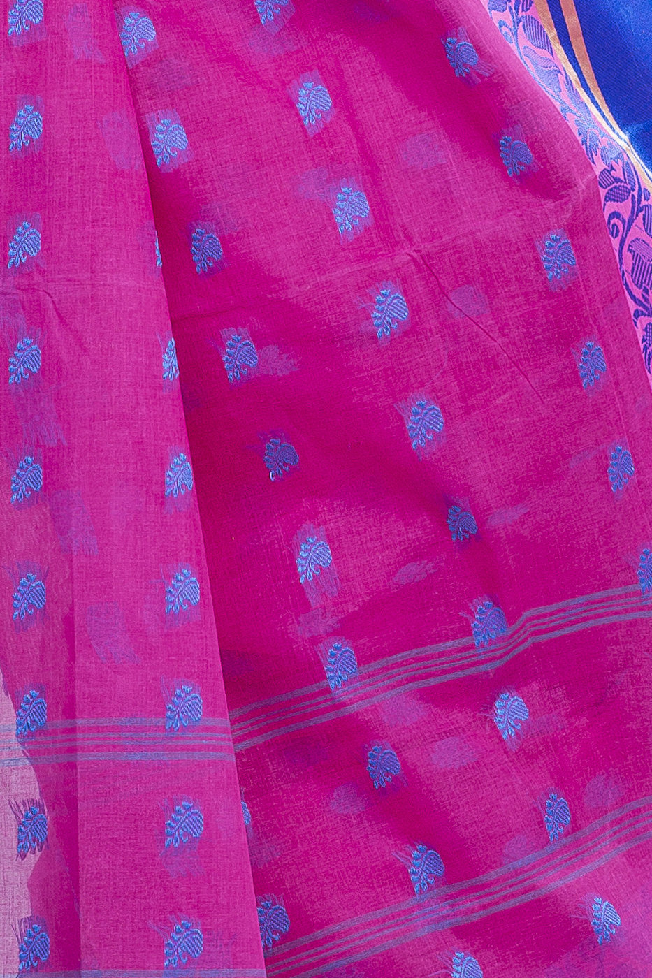Pink Pure Cotton Sukla_Velvet Tant Saree (796)